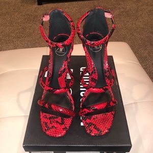 SOLD!!! Red Snakeskin Heels